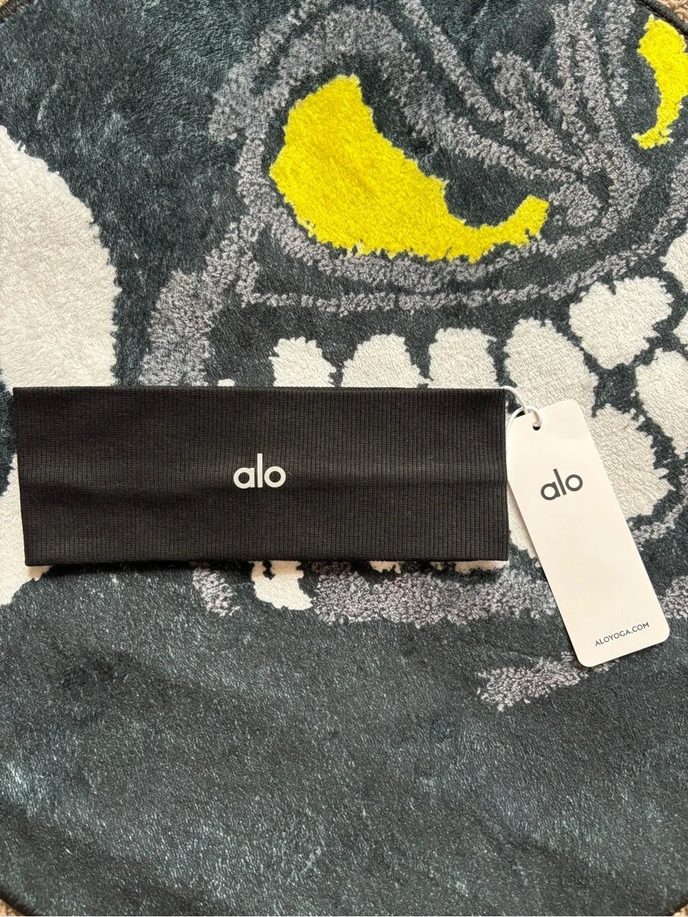 ALO Yoga Black Wide Ribbed Headband